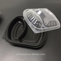 Disposable plastic 2 compartment takeaway lunch box