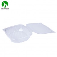 Disposable square food take-out clear hinged plastic fda wholesale box