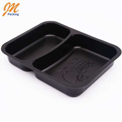 Microwave safe black takeaway disposable plastic food container