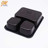 Wholesale black 3 compartment microwave safe disposable take away pp lunch box